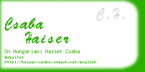 csaba haiser business card